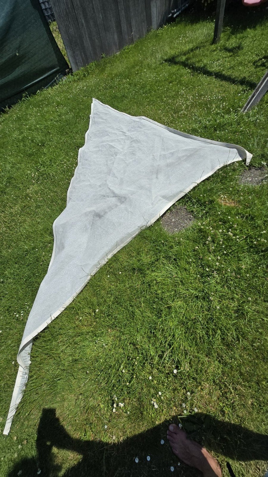 Schaduwdoek driehoek 3-3-4m, Ophalen