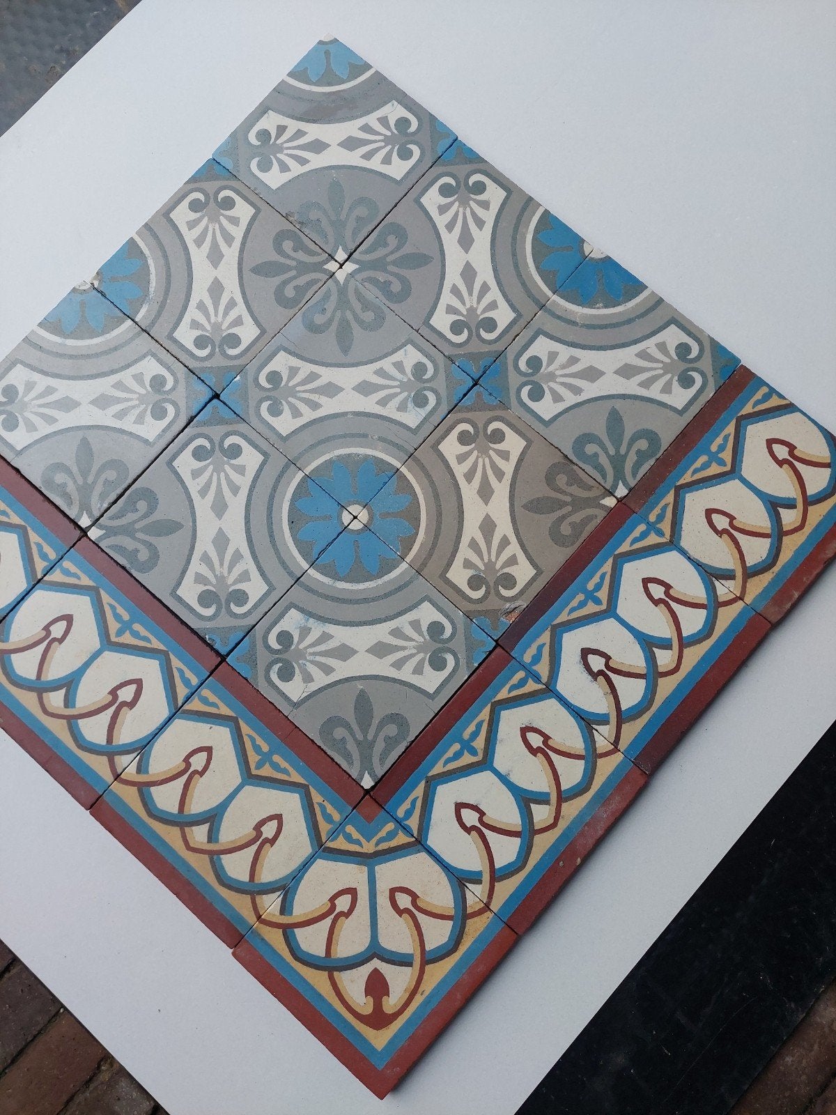 Te Koop: partij oude keramische vloertegels 6 m2 compleet., Gebruikt, Keramiek, Minder dan 20 cm, Vloertegels
