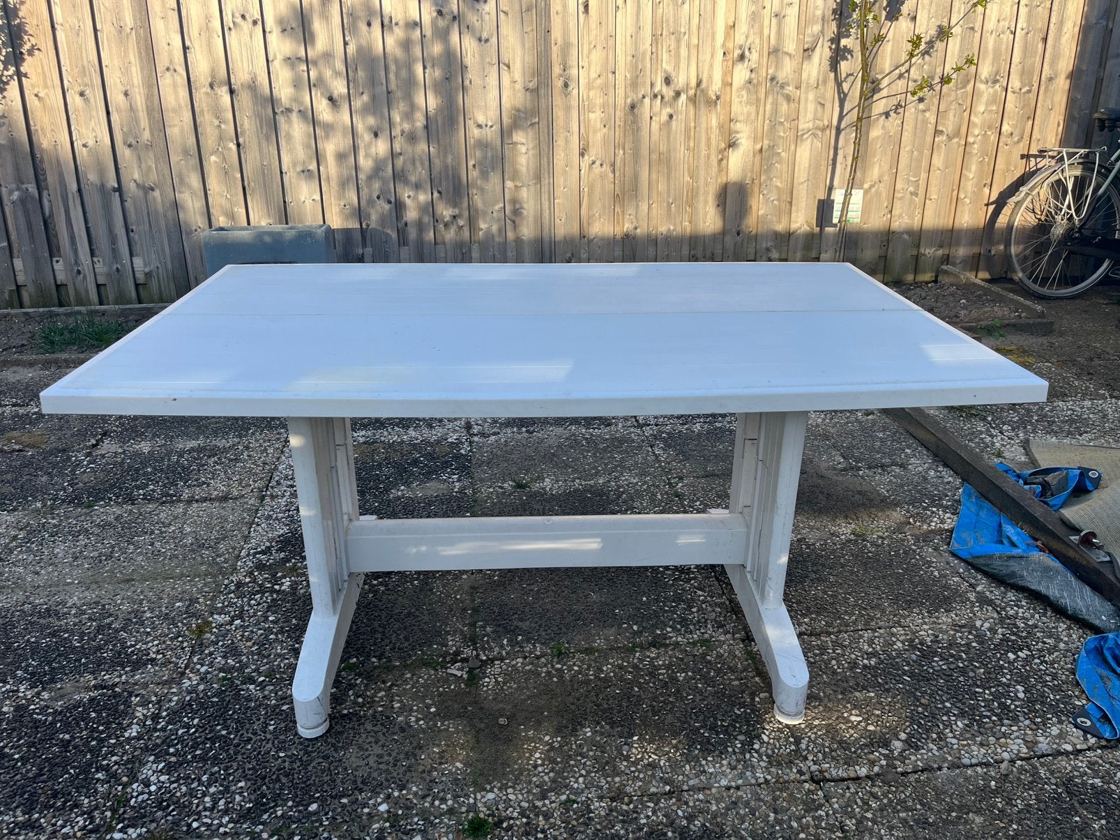 Complete tuinset kunststof, Ophalen, Zo goed als nieuw, Kunststof, Stoel