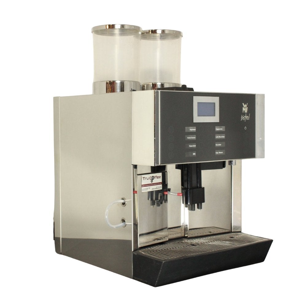 WMF Bistro Koffiemachine met Muntsysteem en Melkkoelkast, Gebruikt, 10 kopjes of meer, Koffiemachine, Koffiebonen