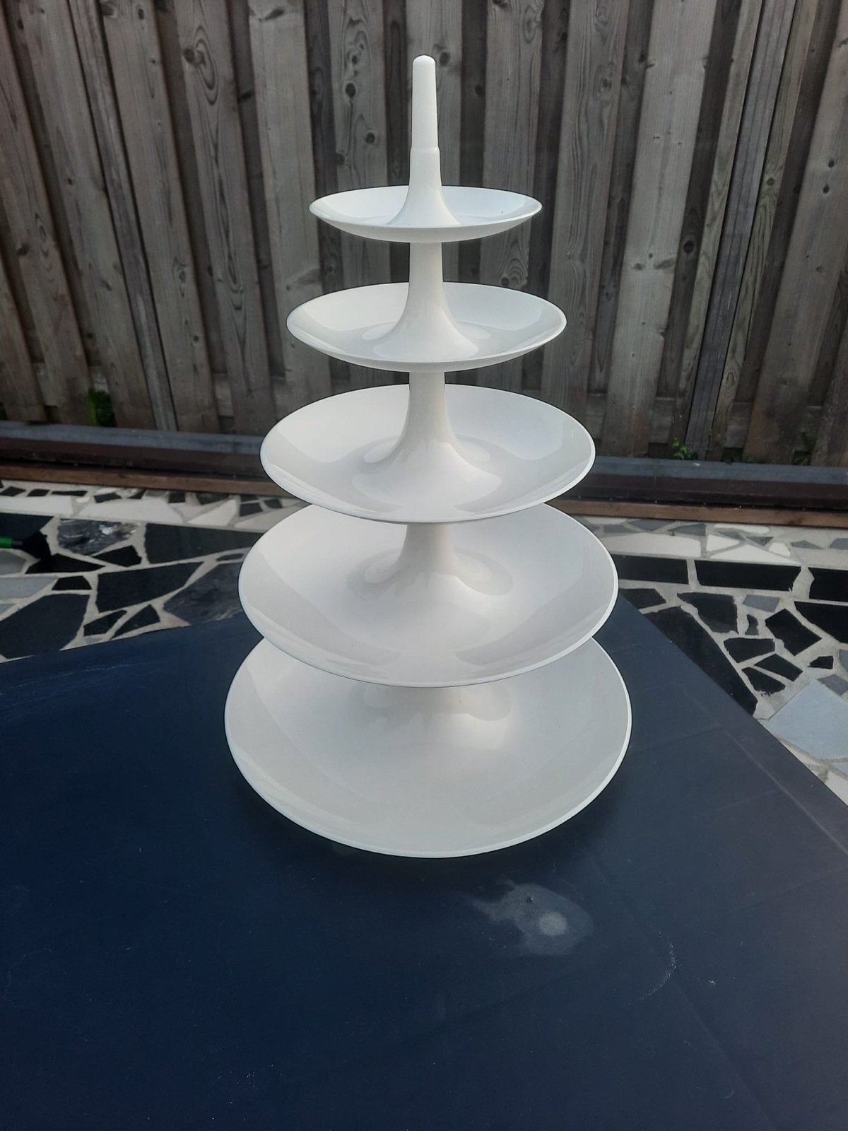 Witte etagere met 5 lagen, Ophalen, Kunststof, Gebruikt, Schaal