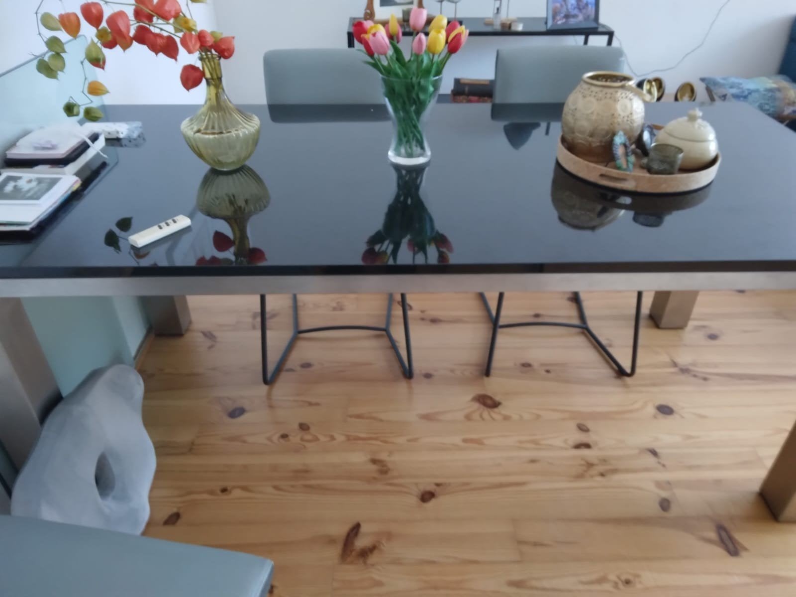 tafel met granieten blad met rvs onderstel, Tuin en Terras, Ophalen, Rechthoekig, Rvs