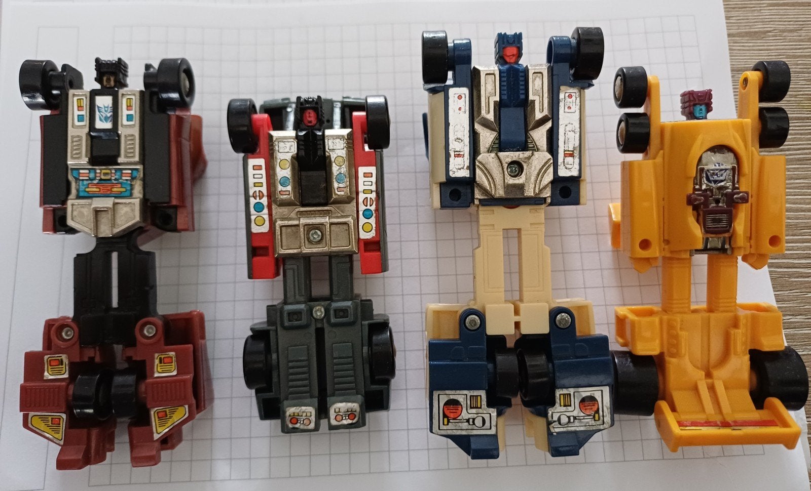 Transformers G1 Decepticons Stunticons (4x) Takara Hasbro, Verzamelen, G1, Ophalen of Verzenden, Gebruikt, Decepticons