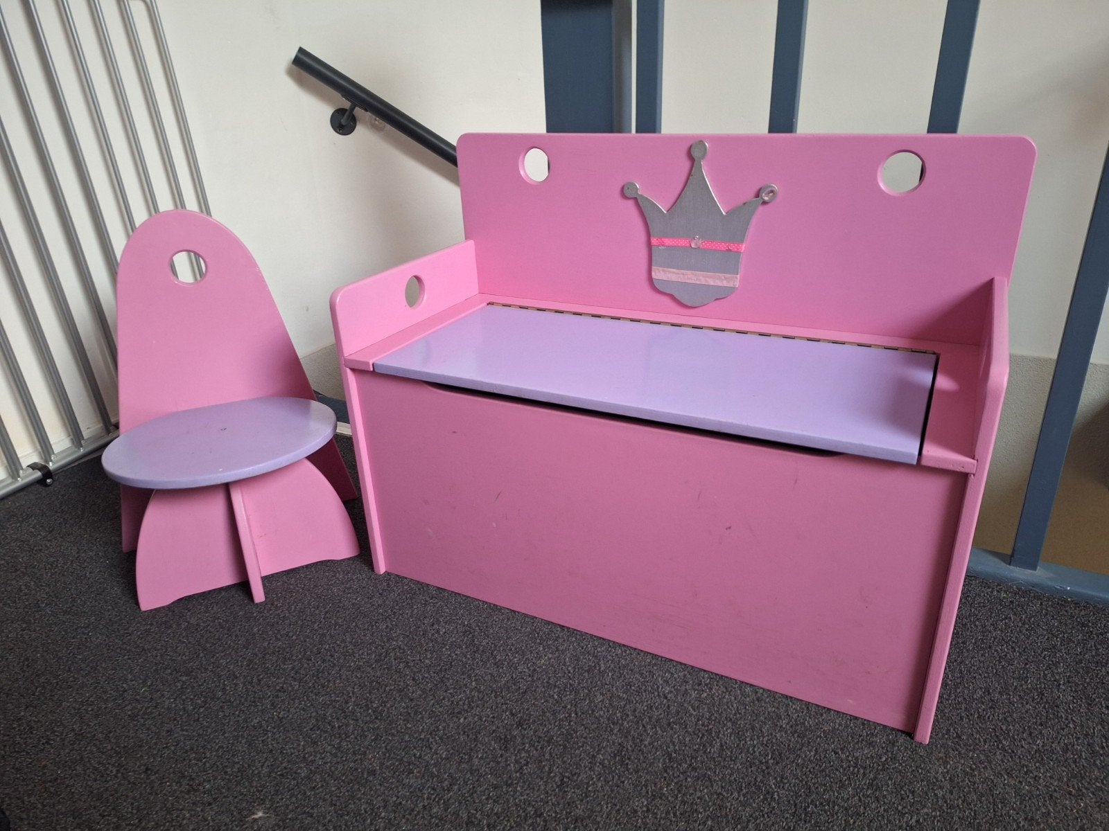 Schattig houten bankje en stoeltje, Ophalen, Gebruikt, Overige typen