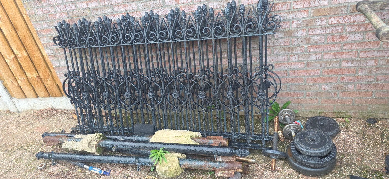 zware ijzeren poort en hekwerk, Ophalen, Gebruikt, IJzer, Sierhekwerk