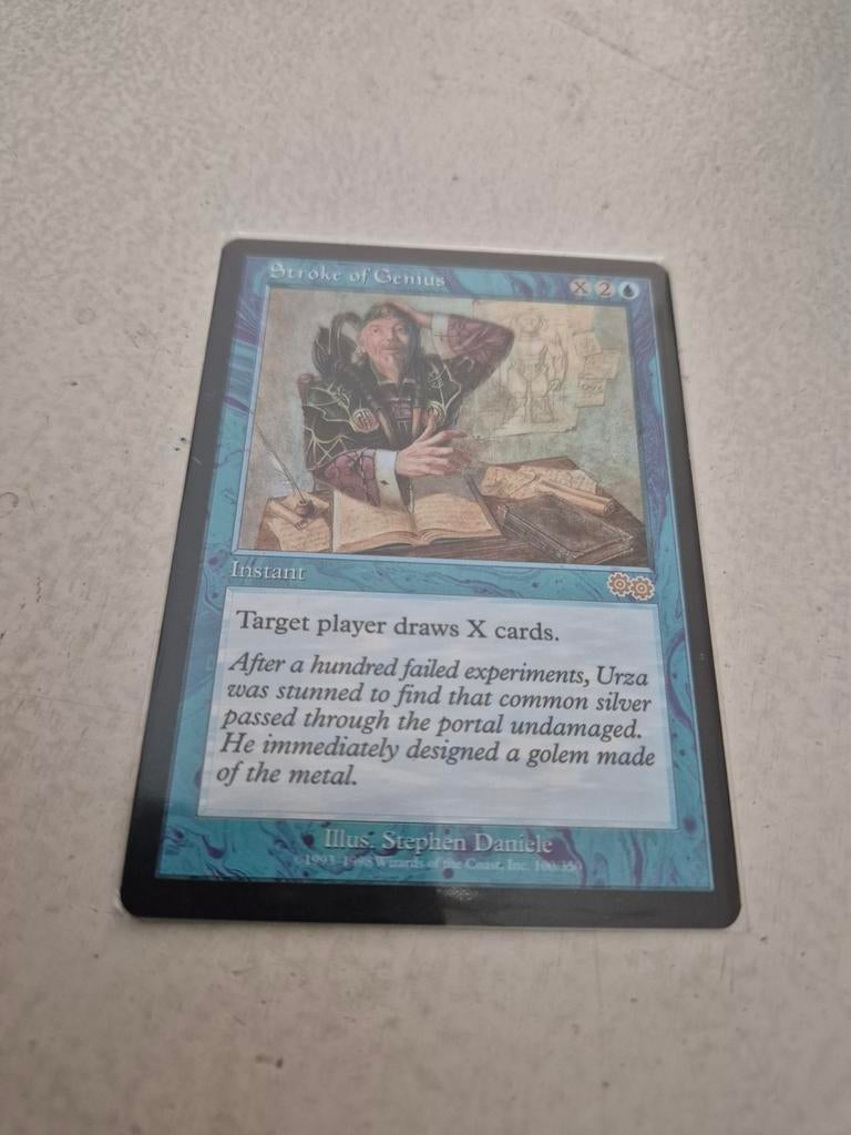 Magic: The Gathering - Stroke of Genius (Urza's Saga), Ophalen of Verzenden, Gebruikt, Losse kaart
