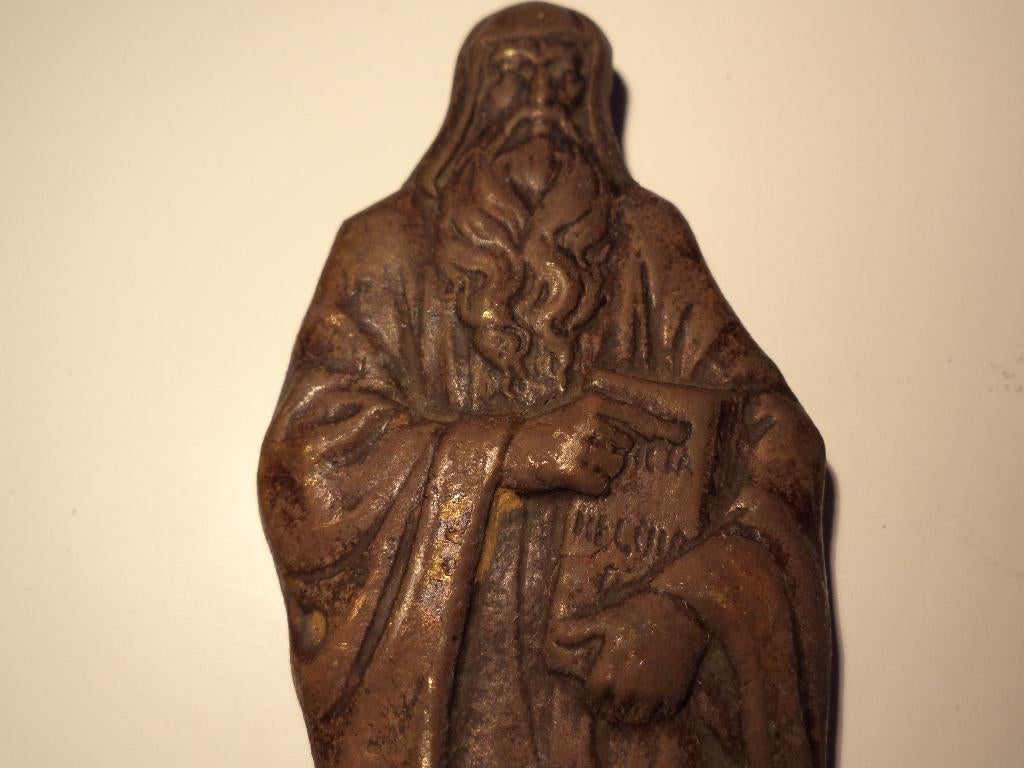 antiek bronzen plaat Saint-Benoit H. Benedictus stichter, Antiek en Kunst, Ophalen of Verzenden