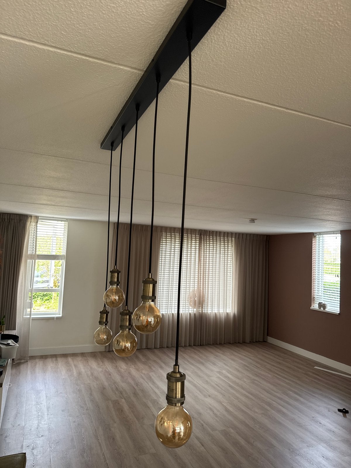 Hanglamp met 5 lampen, Ophalen, Gebruikt, Metaal, 75 cm of meer