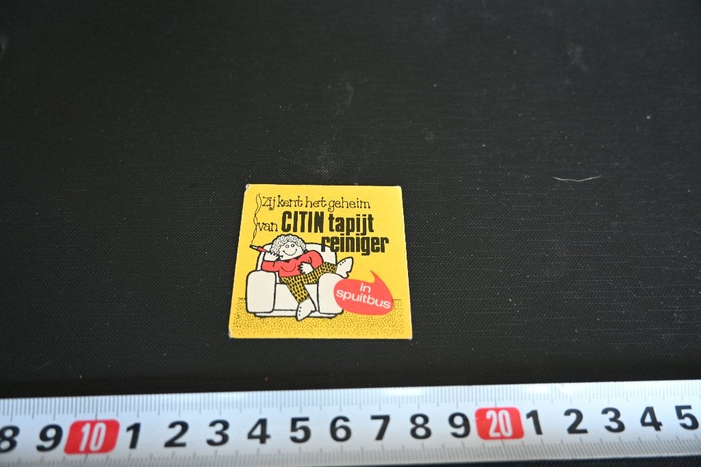 sticker zij kent het geheim van CITIN tapijt reiniger spuitb, Ophalen of Verzenden, Zo goed als nieuw