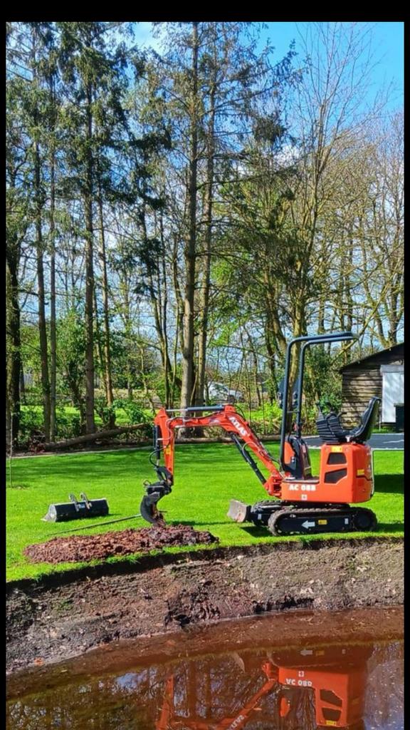 Te huur minikraan, graafmachine