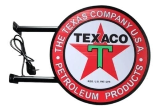 Texaco dubbelzijdige reclame verlichting lamp en veel andere, Verzamelen, Am, Lichtbak of (neon) lamp, Nieuw, Ophalen of Verzenden