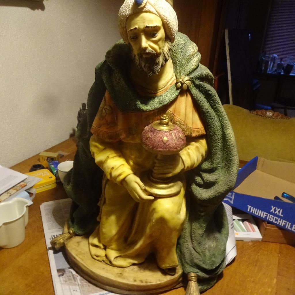 Prachtig beeld van een koning hoog 80 cm breed 42 cm, Verzamelen, Ophalen, Gebruikt, Beeld(je), Christendom | Katholiek
