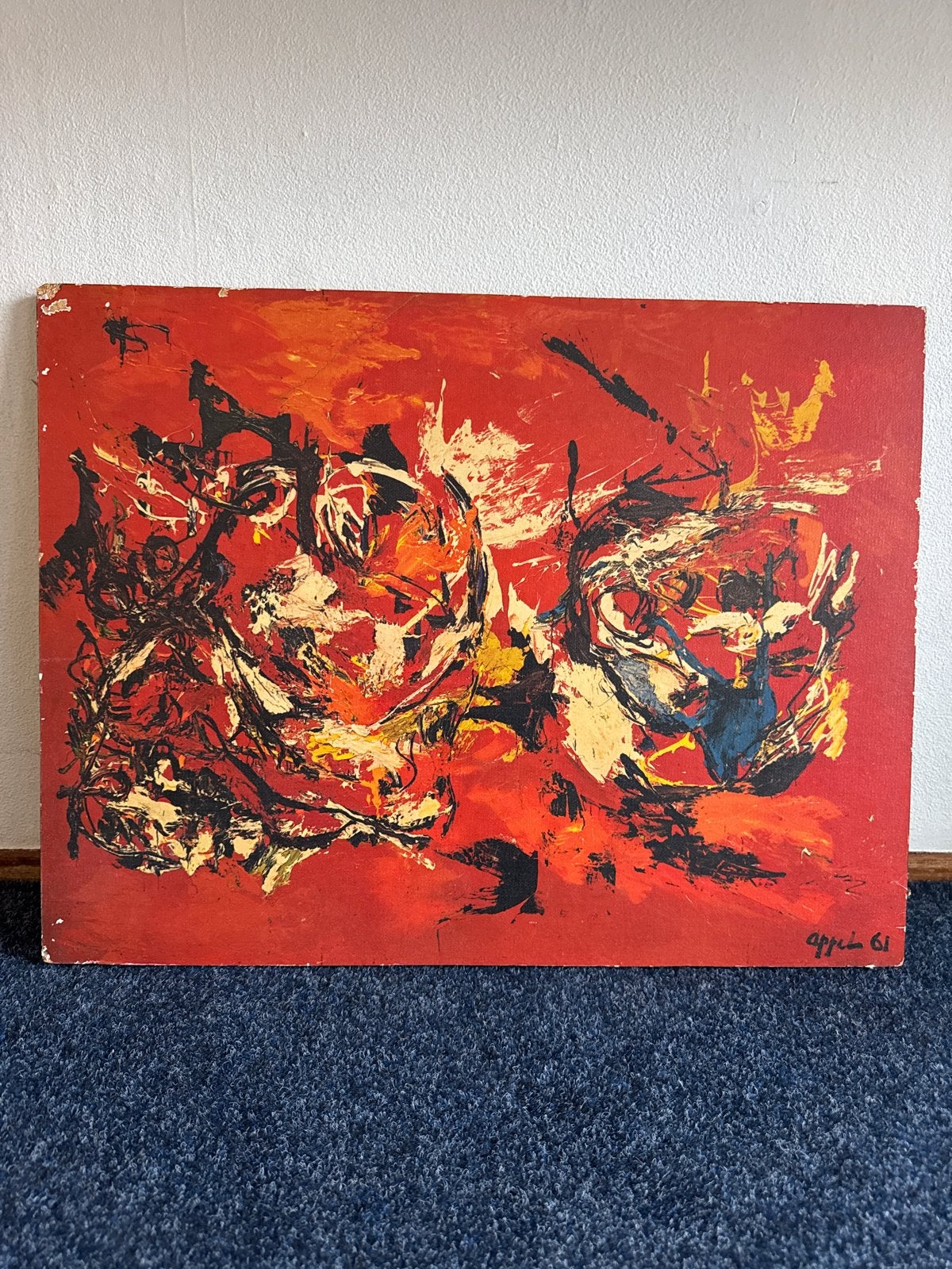 Karel Appel - Compositie in Rood (1961), Ophalen of Verzenden
