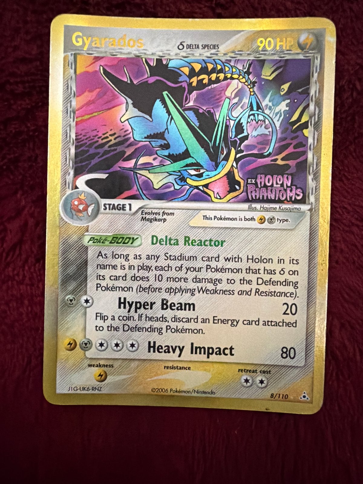 Gyarados ex Holon Phantoms Pokémon kaart, Ophalen of Verzenden, Gebruikt, Losse kaart