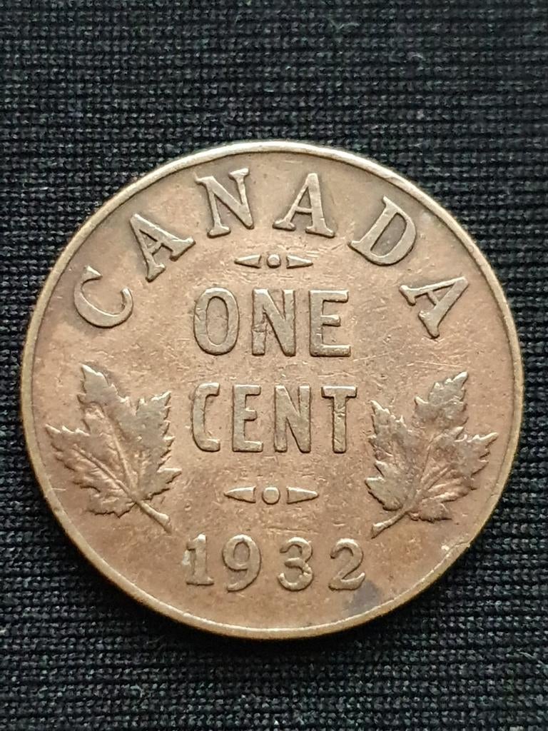 1 cent oude munt uit 1932 Canada., Ophalen of Verzenden, Noord-Amerika, Losse munt