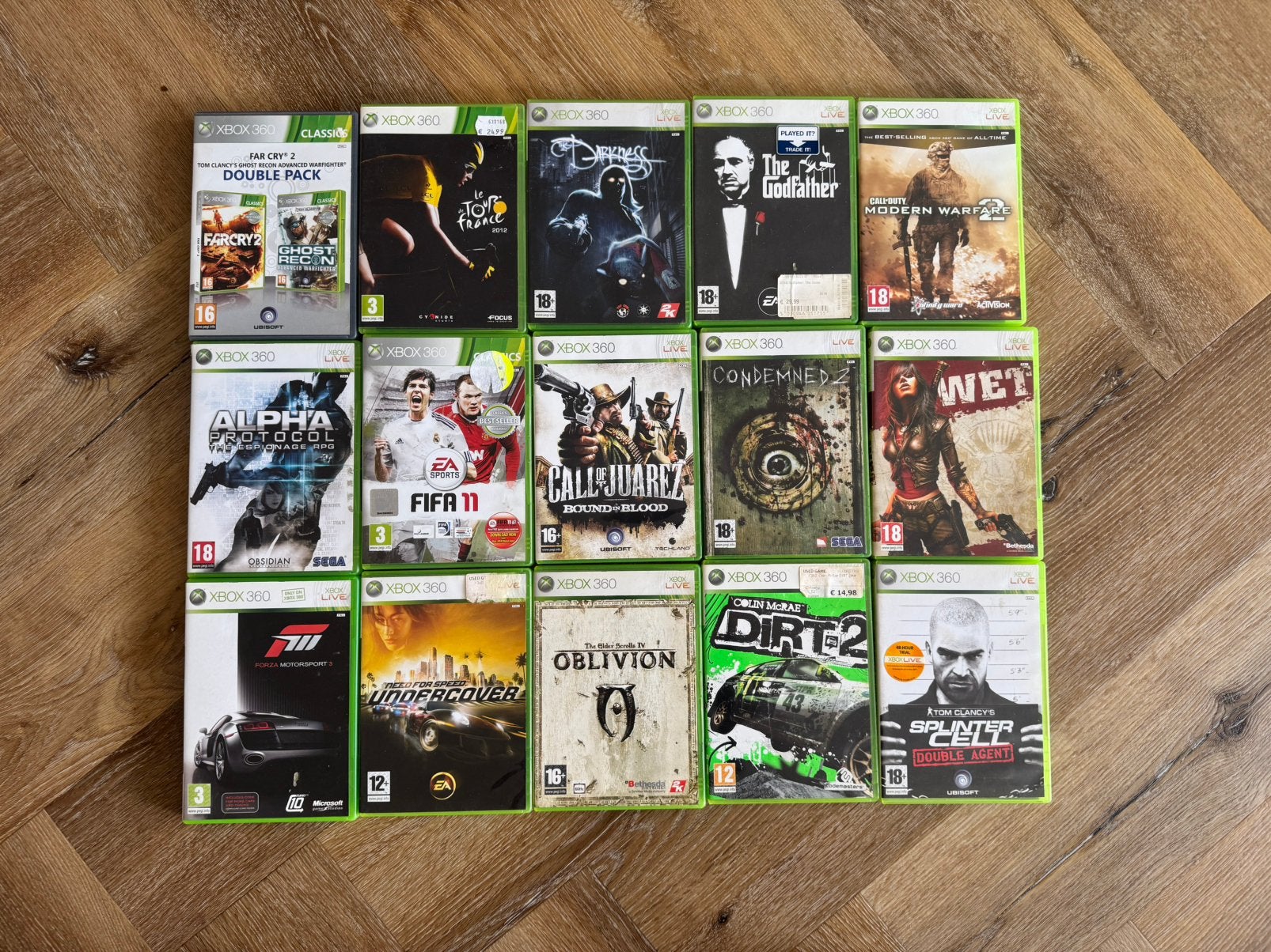 15 Xbox 360 games | Forza, Oblivion, Godfather, COD, DiRT 2, Spelcomputers en Games, Ophalen, Overige genres, 1 speler, Zo goed als nieuw