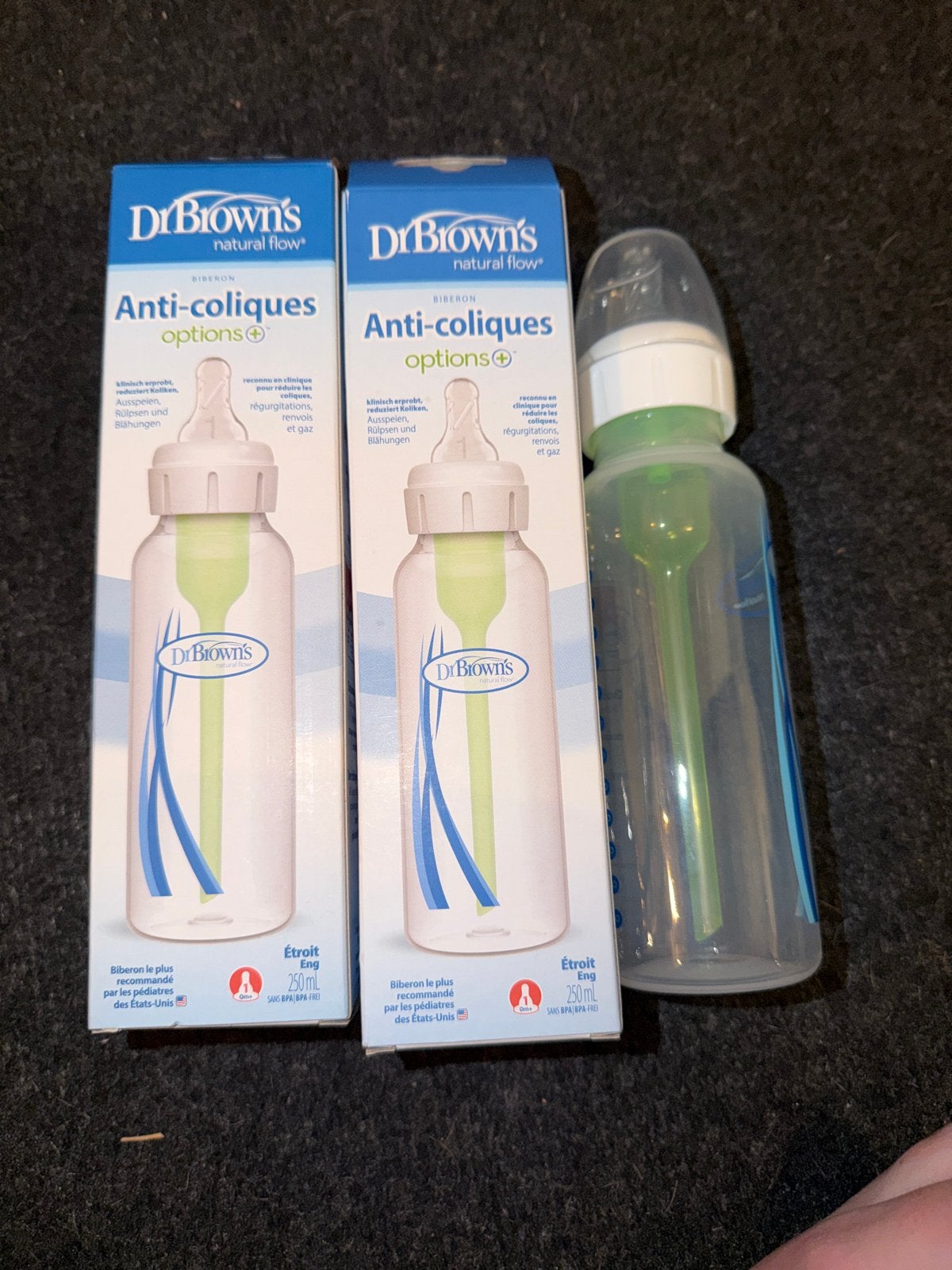 3x Nieuwe Dr. Brown's Anti-Colic Options+ Babyflessen 250ml, Ophalen, Babyfles, BPA-vrij, Nieuw