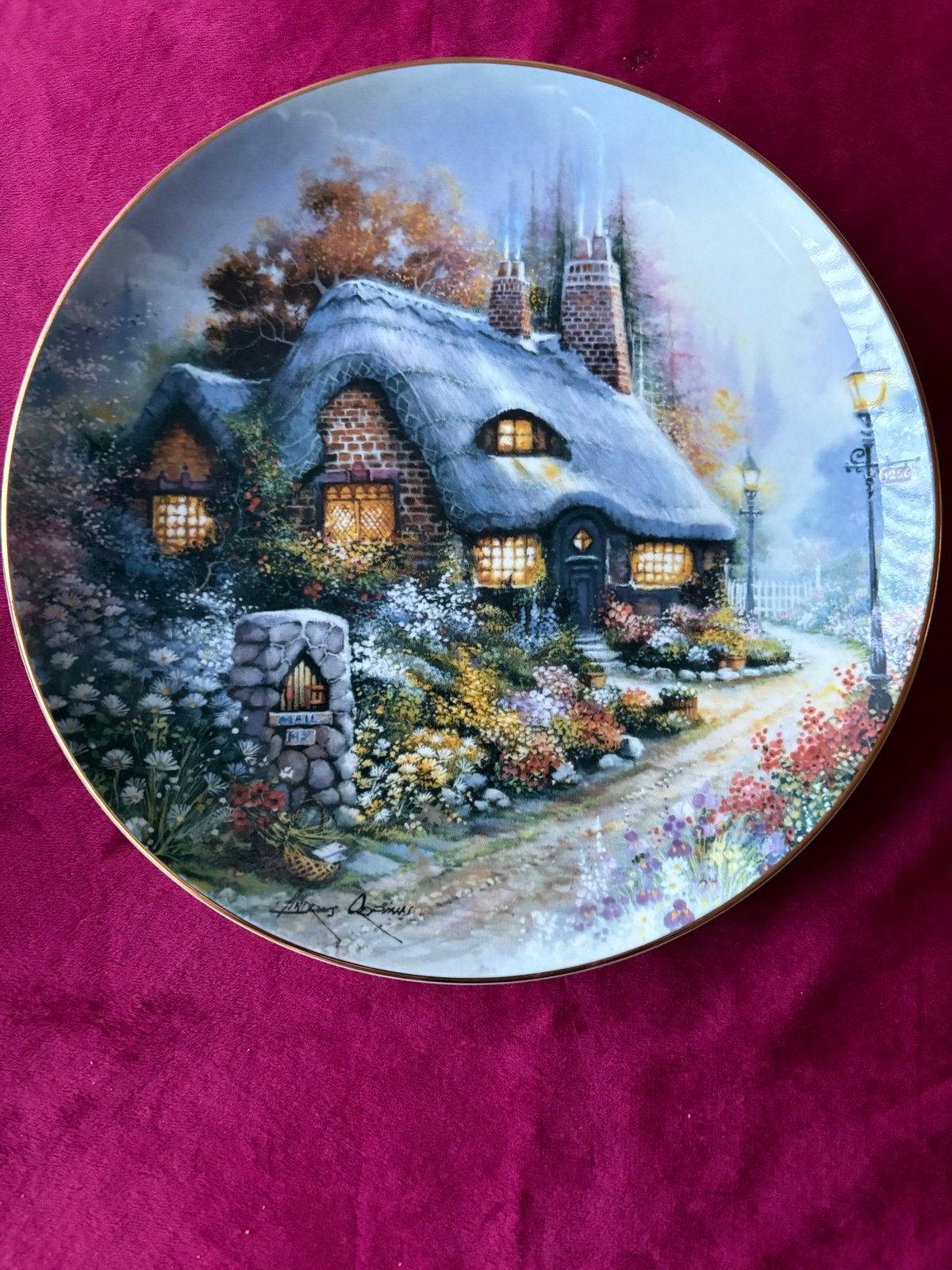 Franklin Mint Royal Doulton Sierbord "The Cottage on Daisy L, Ophalen of Verzenden
