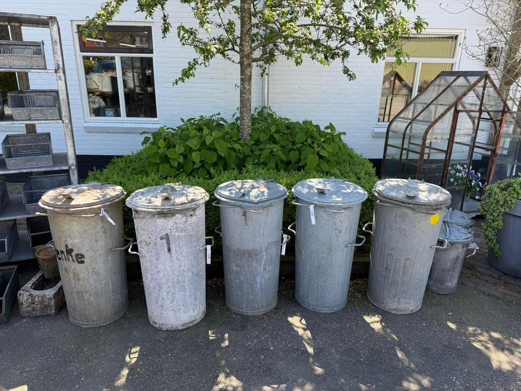 Vuilnisbak | grote Zinken emmer | Vuilnisemmer | Prullenbak, Ophalen, 40 liter of meer, Zo goed als nieuw, Metaal