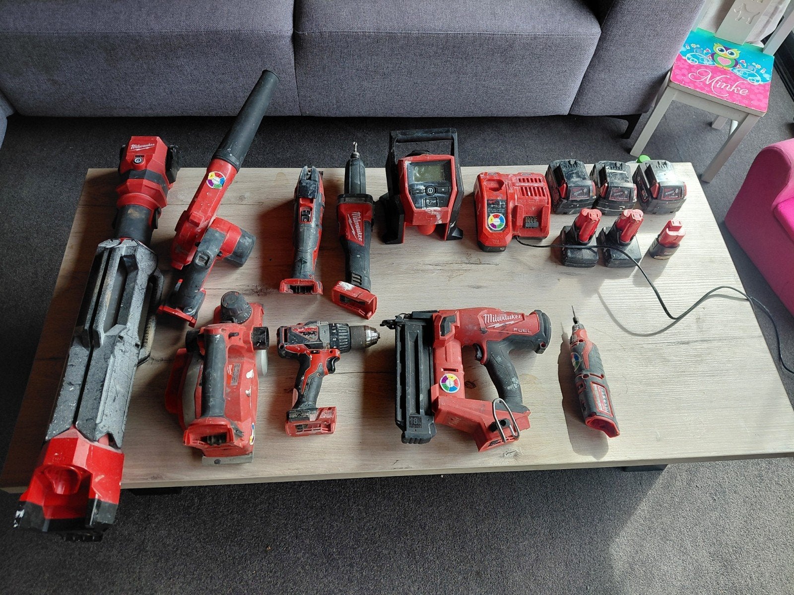 Milwaukee gereedschap set met accu's en laders, Ophalen
