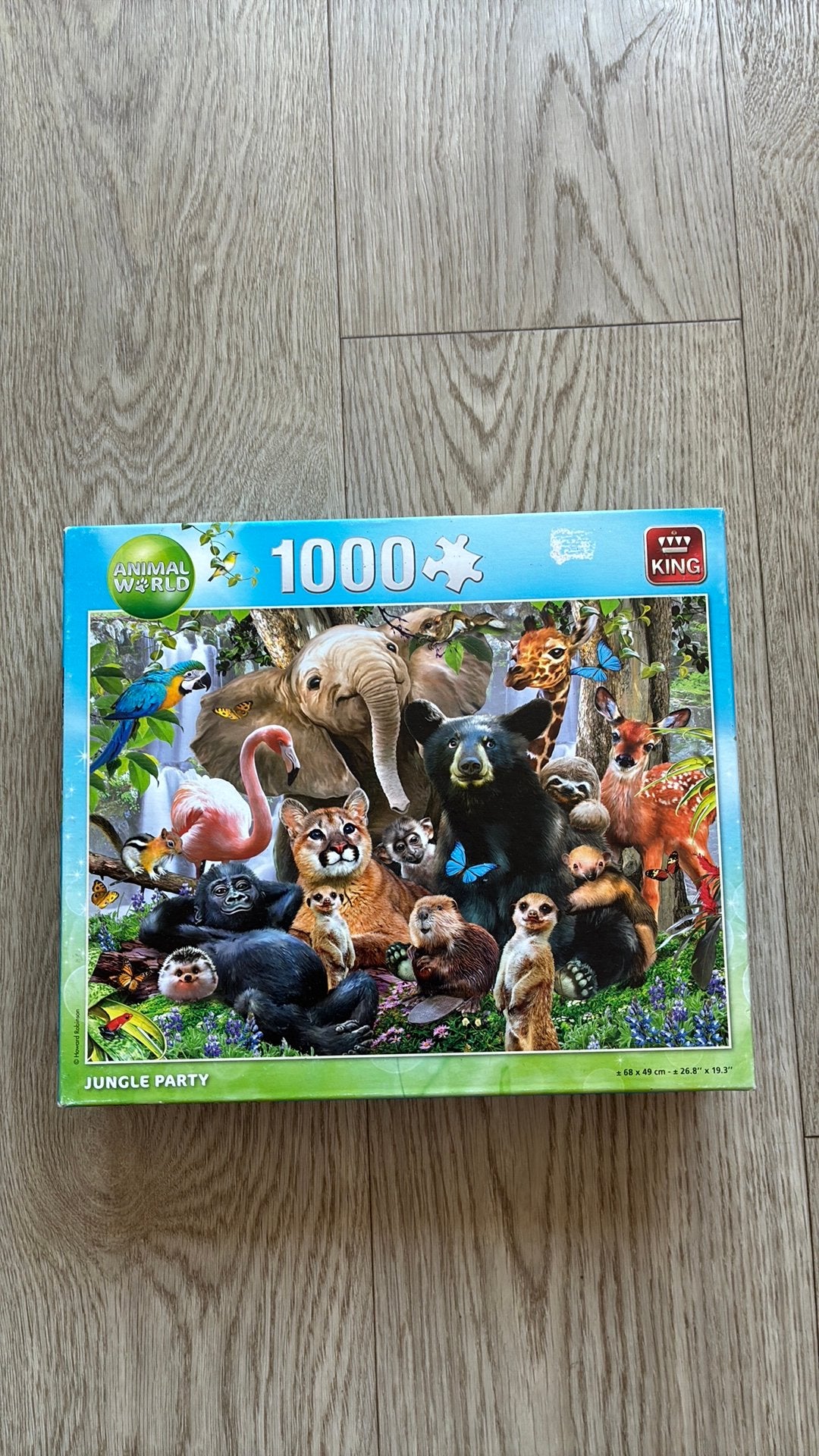 Puzzel Jungle Party 1000 stukjes, Hobby en Vrije tijd, Denksport en Puzzels, Ophalen of Verzenden, 500 t/m 1500 stukjes, Zo goed als nieuw