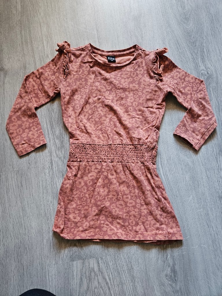Bruine jurk meisje cheetah print mt 104 in zeer goede staat, Kinderen en Baby's, Meisje, Ophalen of Verzenden, Zo goed als nieuw