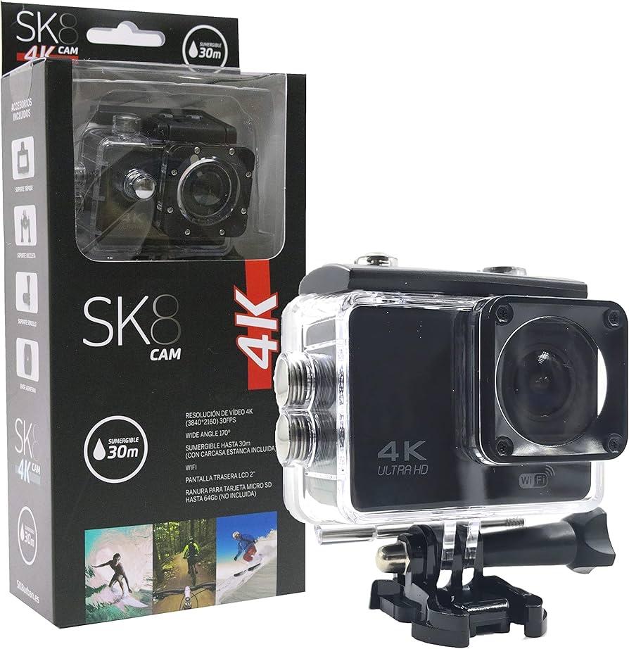 SK8 Cam 4K Plus Action Camera met accessoires - Zo goed als, Ophalen, Zo goed als nieuw, Overige merken