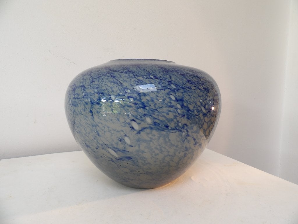 Grote Gunther Lambert opaline Vaas, 80er jaren blauw