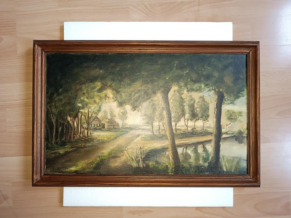 Jean-Paul van Boxtel (leraar) gesigneerd.Olieverf., Antiek en Kunst, Ophalen of Verzenden