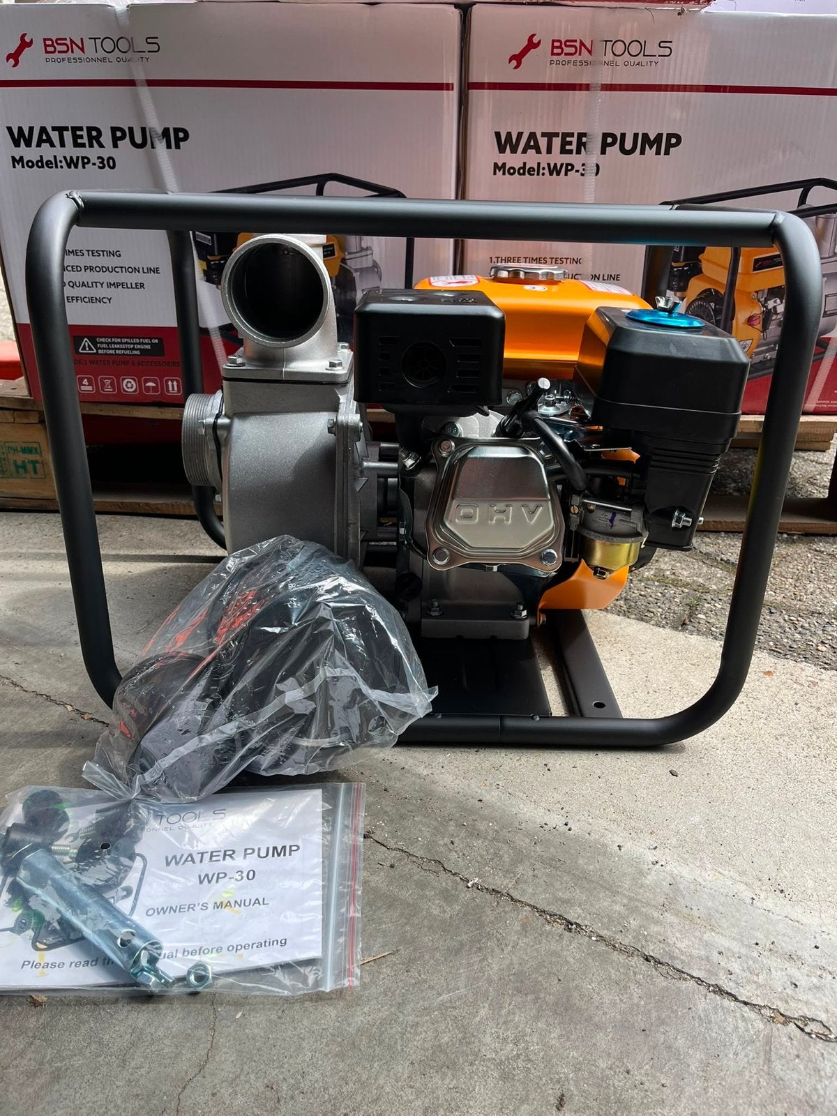BSN Tools Waterpomp WP-30 - Krachtige Benzine Waterpomp, Ophalen, Nieuw, Elektrisch, Beregeningspomp