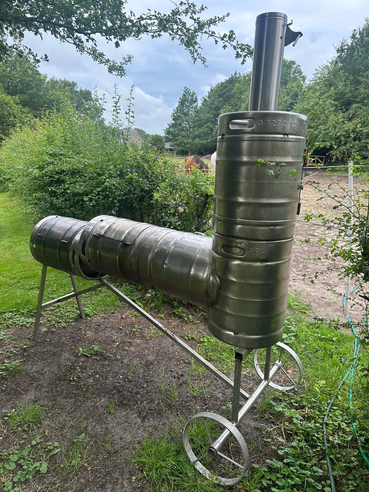 Bbq/ rookoven, Ophalen, Gebruikt, Houtskool, Vrijstaand