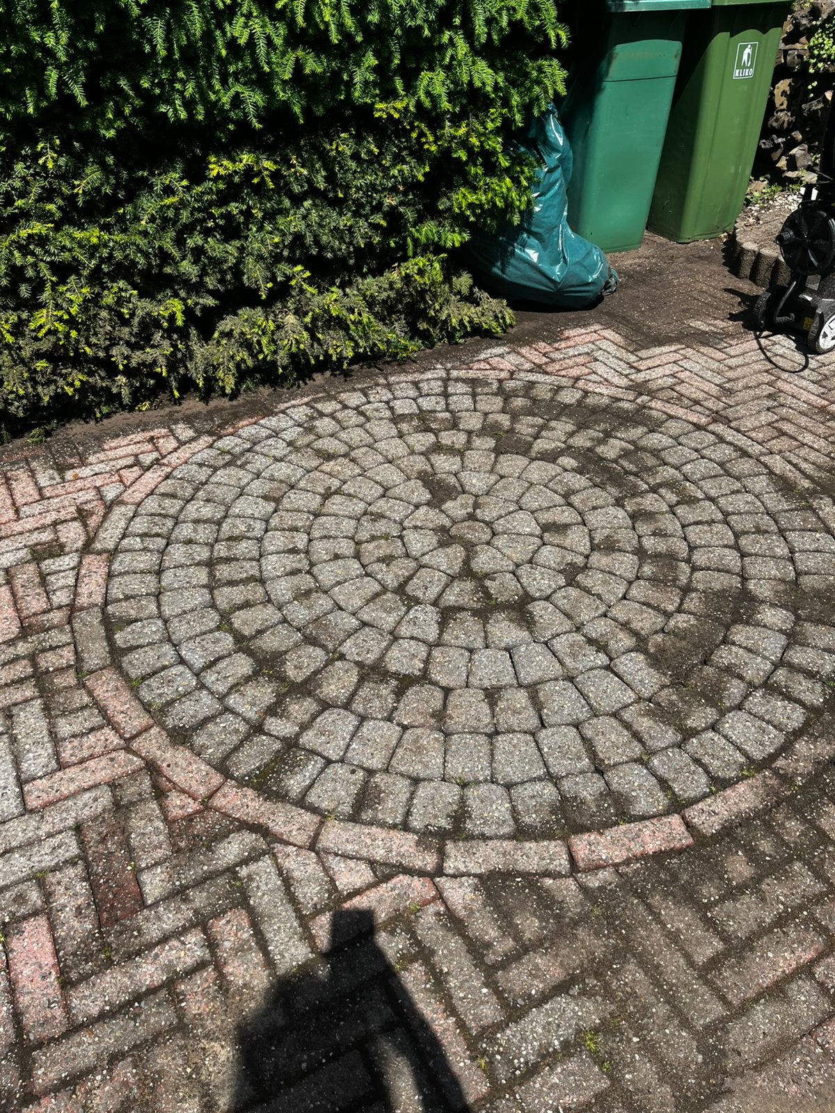 GRATIS Betonklinkers rood en grijs 20 m2, Ophalen, Klinkers, Zo goed als nieuw, Beton