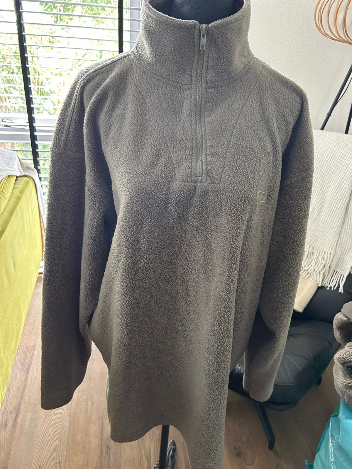 Garcia Groene Teddy Fleece Trui met Half-Zip - Maat XL, Kleding | Dames, Truien en Vesten, Ophalen of Verzenden, Zo goed als nieuw