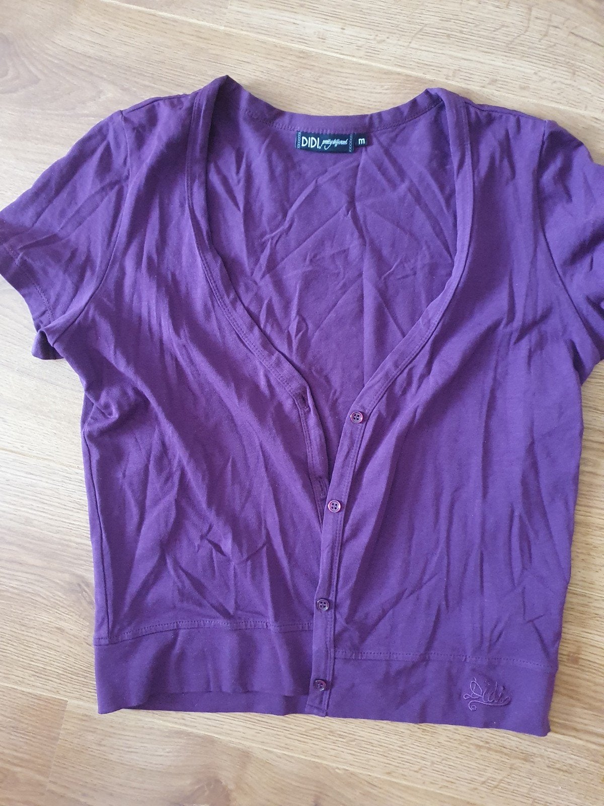 Vestje met korte mouw en knoopjes, Kleding | Dames, Truien en Vesten, Maat 38/40 (M), Paars, Didi, Ophalen of Verzenden