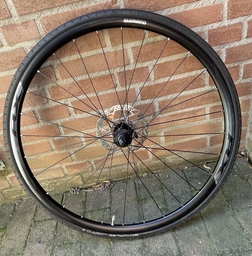 Set wielrenwielen met schijfrem en snelspanner, Wiel, Ophalen of Verzenden, Zo goed als nieuw, Aluminium