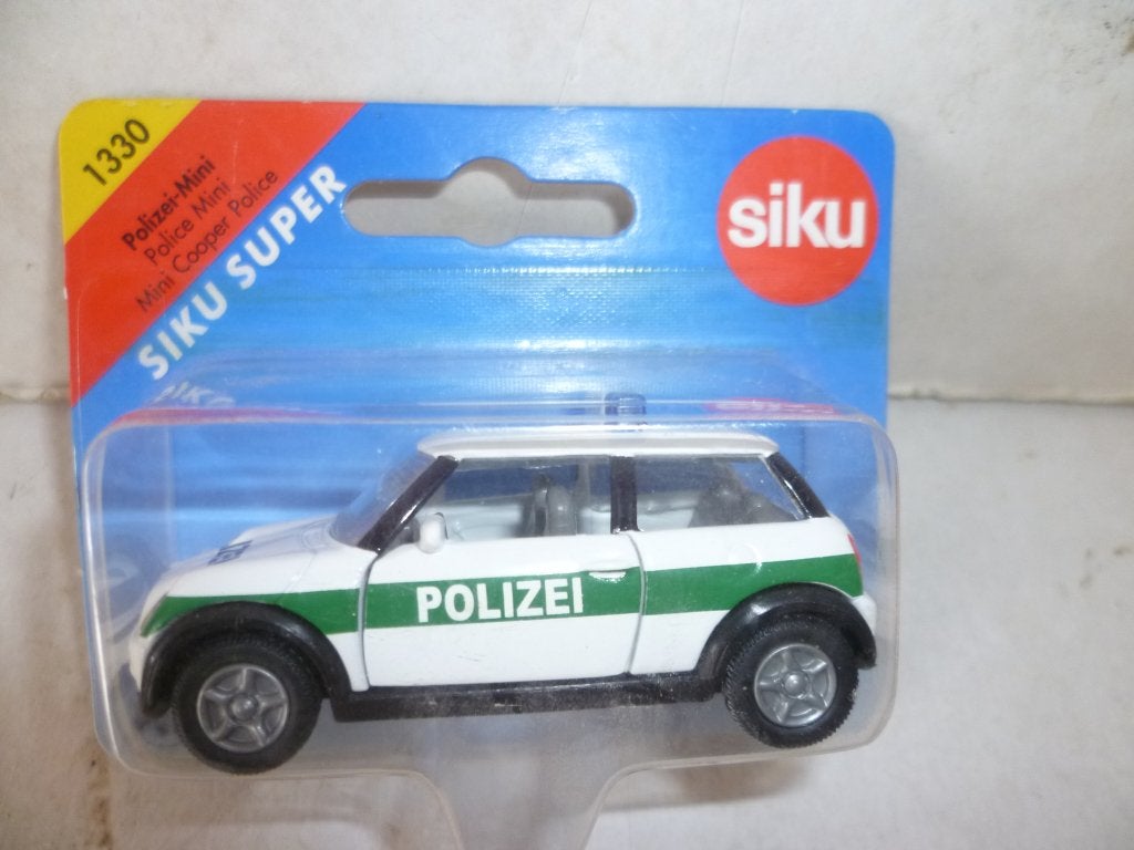 Siku 1330 Mini Cooper Polizei in blister modelauto, Ophalen of Verzenden, Nieuw, Auto