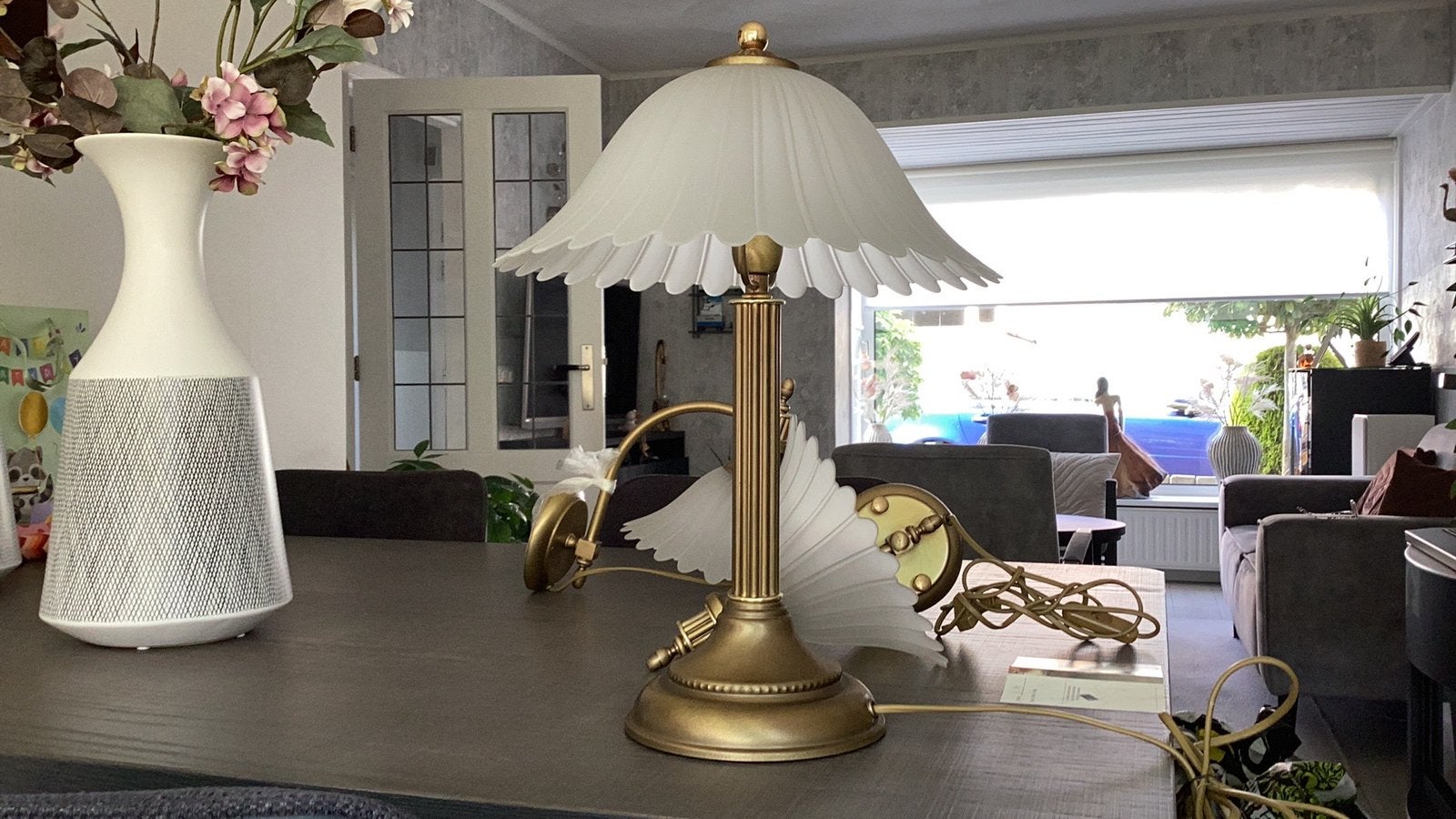 Te koop: 1 tafellamp en 2 wandlampen., Huis en Inrichting, Ophalen, Gebruikt, Overige merken, 43 cm
