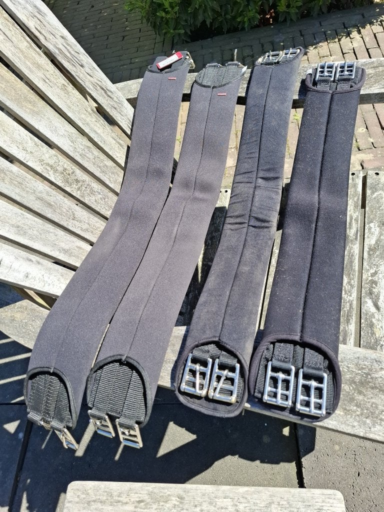 Singels paard, neopreen, zwart, 70, 80, 90 cm lengte, Dieren en Toebehoren, Ophalen, Gebruikt, Zwart, Singel