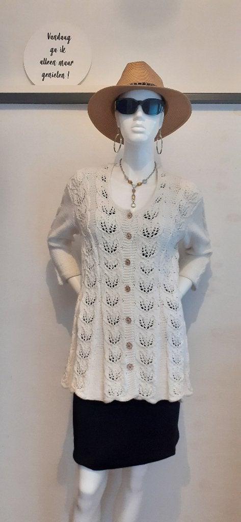 Zelf gehaakt vest / vestje off white maat M ! Nieuw !, Ophalen of Verzenden, Nieuw, Maat 38/40 (M), Wit