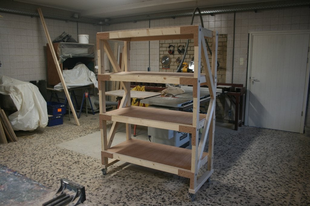 Houten transportkar - magazijnwagens – magazijnstelling, Ophalen of Verzenden, Nieuw
