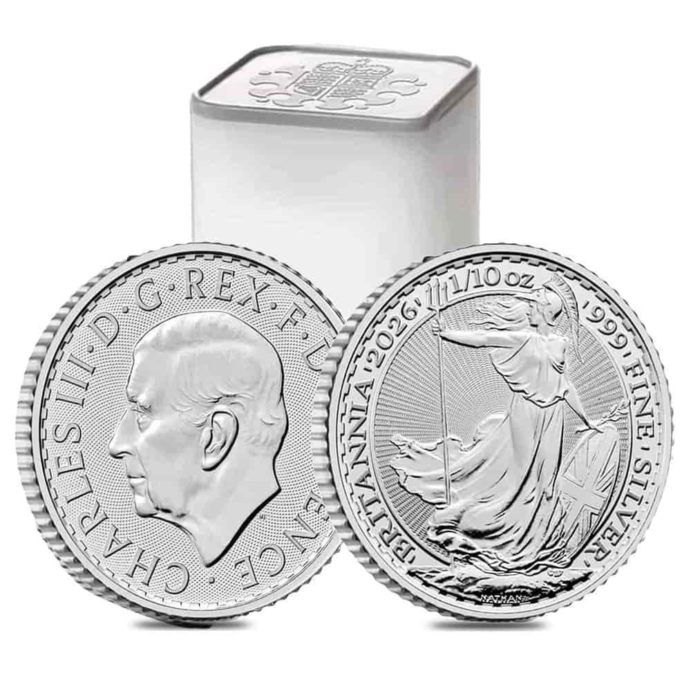 6x Britannia 2026 zilver 1/10 ounce .999 BU kwaliteit., Ophalen of Verzenden, Zilver