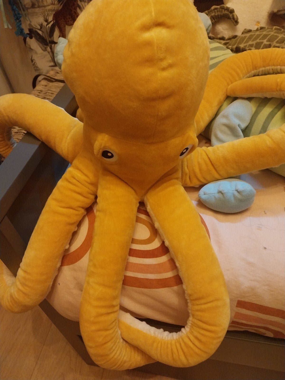 Grote gele inktvis knuffel - perfect voor junglekamer, Ophalen, Overige merken, Overige typen, Zo goed als nieuw