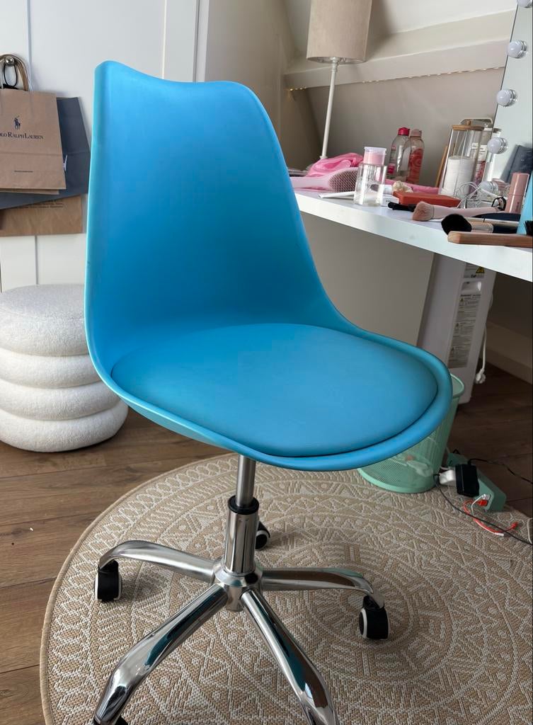 Bureaustoel meisje / tiener aqua blauw, Ophalen, Zo goed als nieuw, Blauw, Bureaustoel