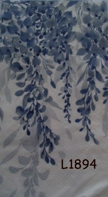 Servetten decoupage/bullet journal * Wisteria blauw L1894, Verzenden, Nieuw