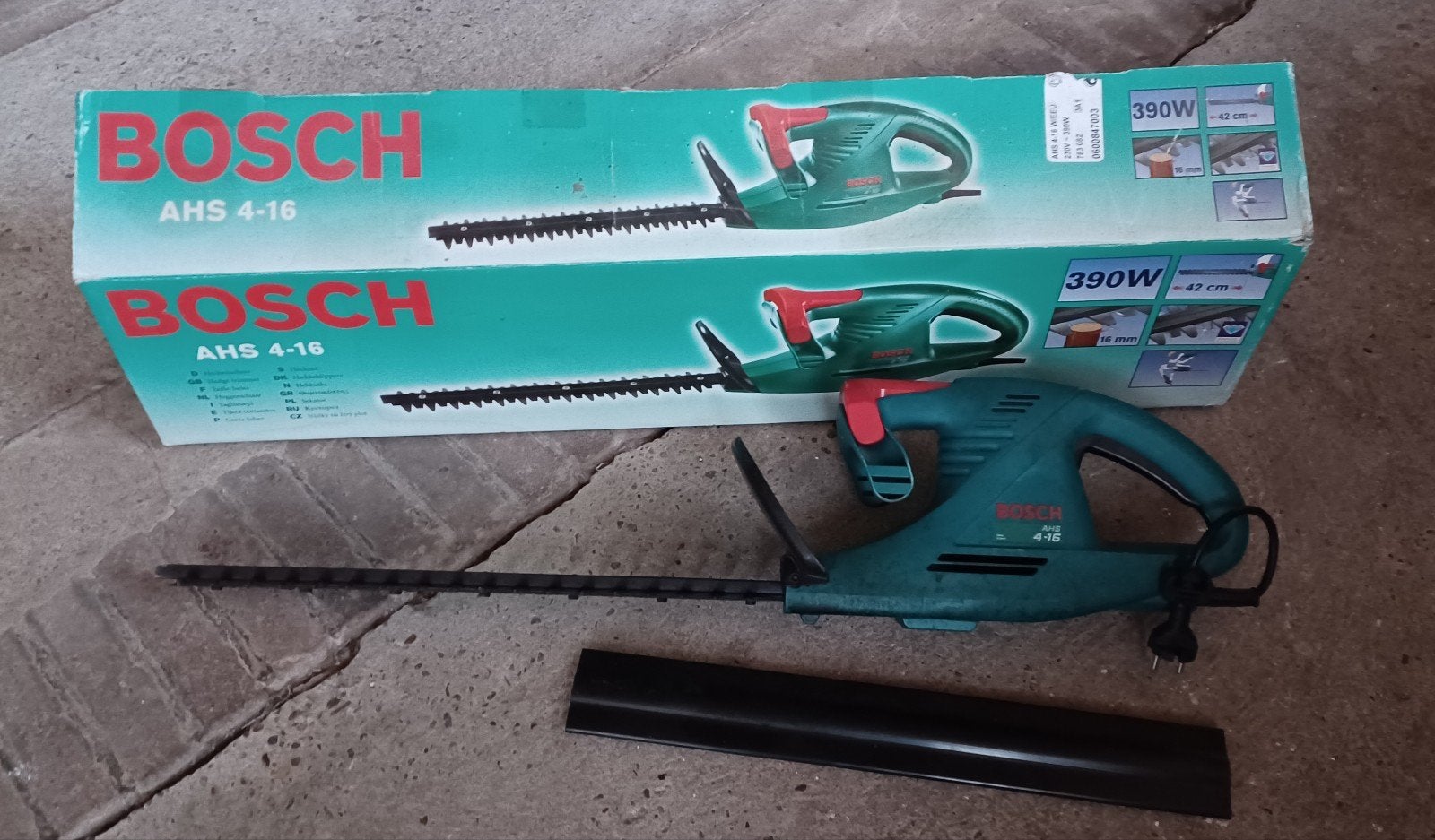 Bosch AHS 4-16 elektrische heggenschaar met doos en hoes, Ophalen