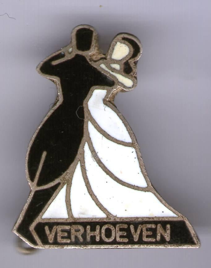 Verhoeven email op zilverkleurig dans broche ( X_105a ), Verzenden, Nieuw, Sport, Speldje of Pin
