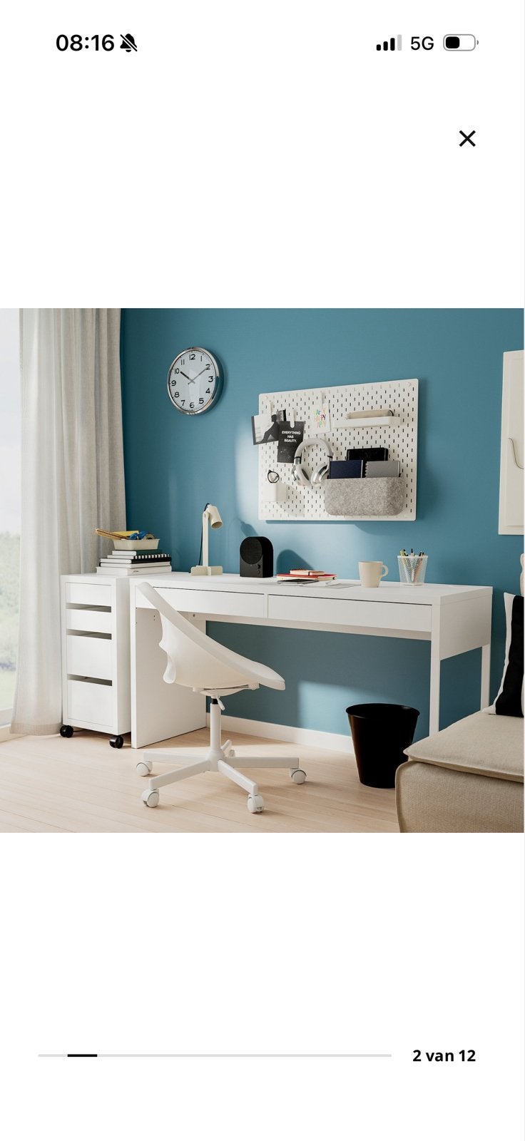 IKEA Micke bureau - Wit, zo goed als nieuw, Ophalen, Met lades, Zo goed als nieuw, IKEA
