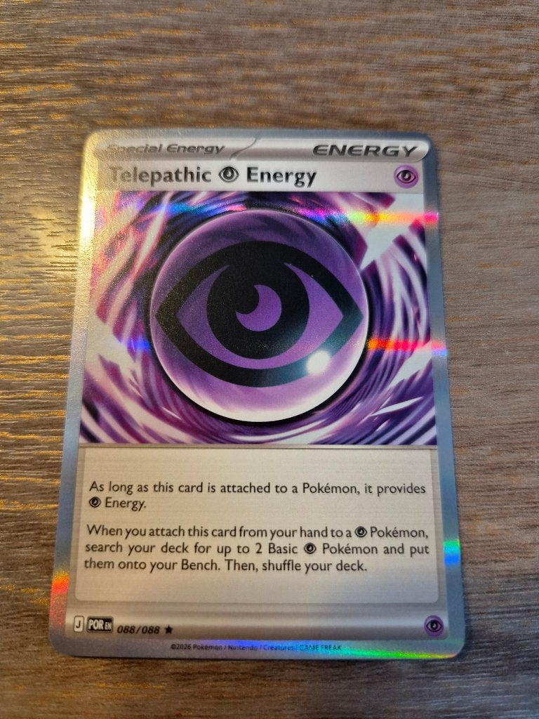 Pokémon TCG: Telepathic Energy (088/088) POR, Ophalen of Verzenden, Zo goed als nieuw, Losse kaart, Foil