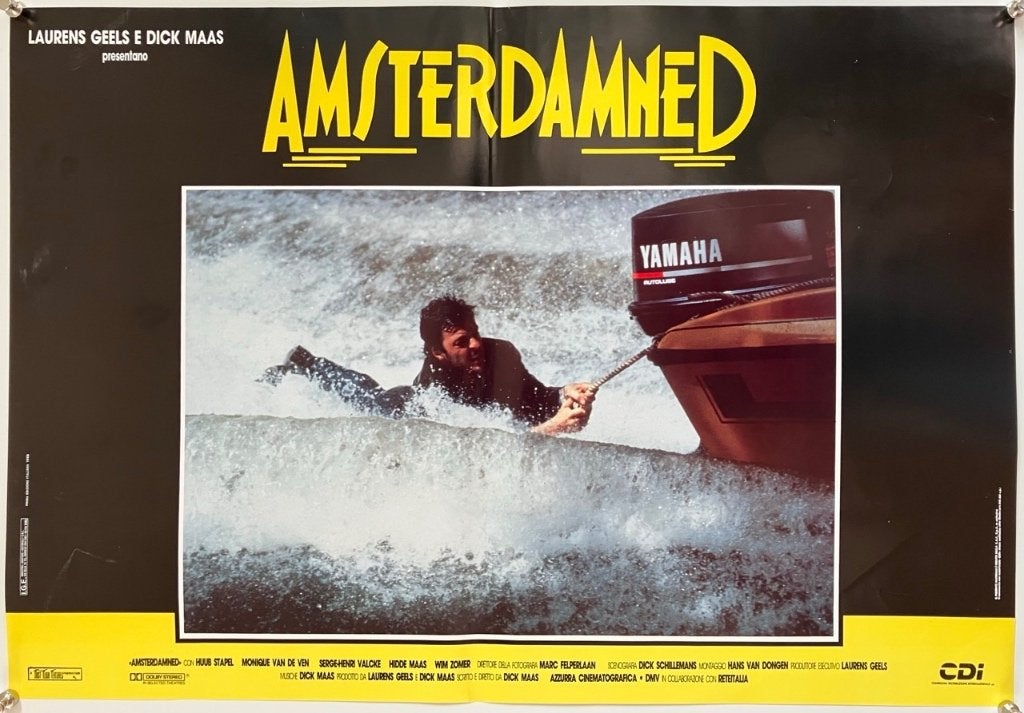 Amsterdamned (1988) - Originele filmposter (nr 6), Verzenden, Zo goed als nieuw, A1 t/m A3, Film en Tv