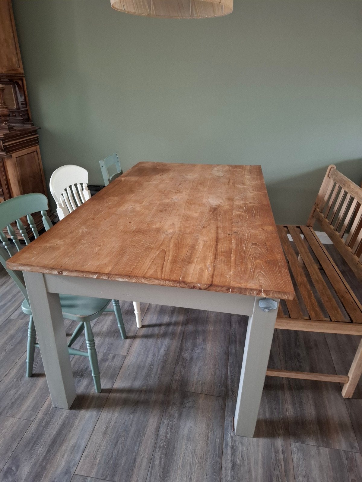 Robuuste Teakhouten Eettafel (180x98 cm) met 2 Lades, Huis en Inrichting, Ophalen, Gebruikt, Teakhout, 50 tot 100 cm